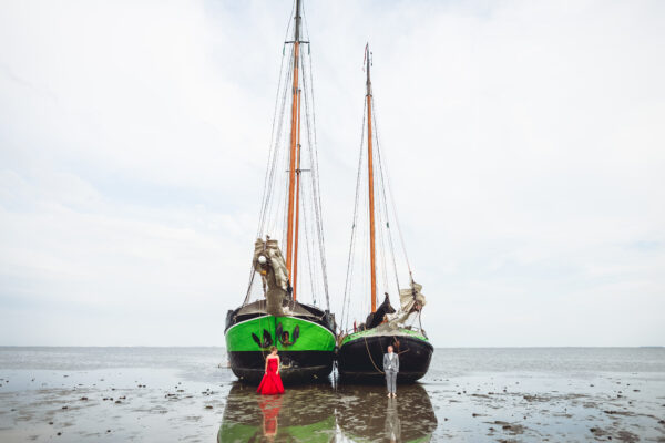Trouwen op zandbank Wad @Gouden Vloot Zeilreizen